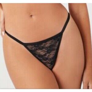 4 pack Forever 21 Thong Panties G string bundle black lace cotton size large